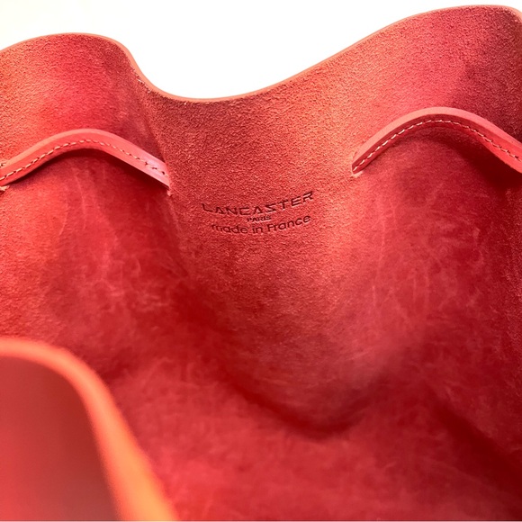 Lancaster Paris Orange Leather Bucket Bag - Picture 7 of 12